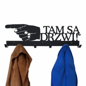 Użyteczny Czarny metalowy Wieszak na ubrania Tam są drzwi