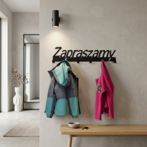 Czarny Wieszak do przedpokoju Zapraszamy