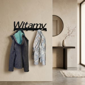 Metalowy Wieszak do przedpokoju witamy
