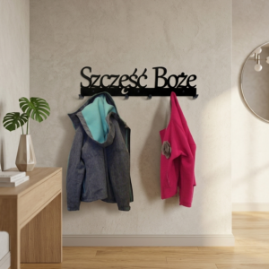 Czarny Wieszak na ubrania Szczęść Boże