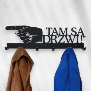 Nowoczesny Wieszak na ubrania Tam są drzwi
