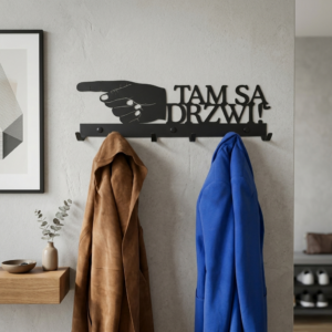 Metalowy Wieszak na ubrania Tam są drzwi
