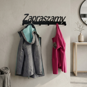 Metalowy Wieszak na ubrania Zapraszamy