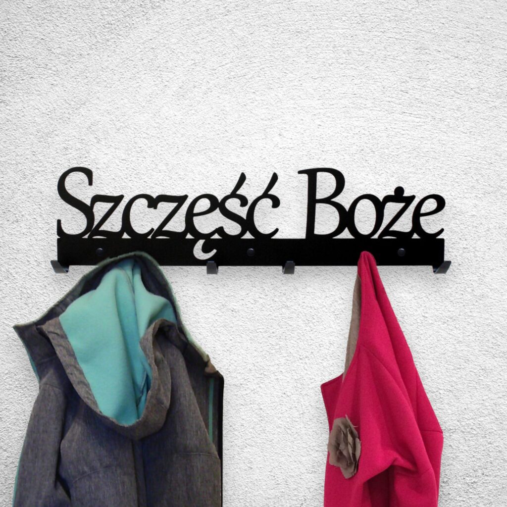 Check Boze's Wieszak na ubrania Szczęść Boże - metalowa dekoracja