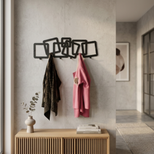 Metalowy Wieszak ścienny na ubrania Kwadraty