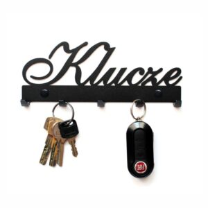 Metalowy ścienny Wieszak na klucze do przedpokoju Czarny Metalowy ścienny Wieszak na klucze do domu