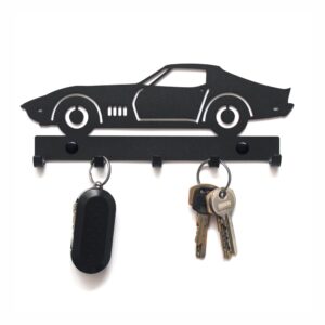 Metalowy wieszak Chevrolet Corvette C3 Metalowy czarny wieszak Chevrolet Corvette C3