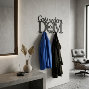 Metalowy Wieszak do przedpokoju Gość w Dom Bóg w Dom