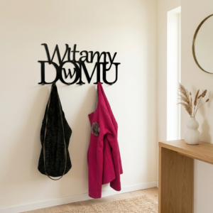 Metalowy Wieszak do przedpokoju Witamy w domu
