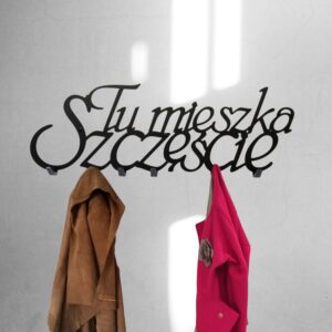 Wieszak na ubrania Tu mieszka szczęście