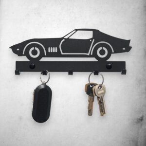 Czarny metalowy wieszak na klucze Chevrolet Corvette C3
