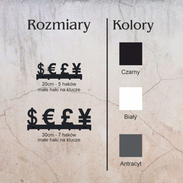Wieszak na klucze Waluty - obrazek 5