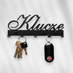 Czarny Wieszak na klucze do przedpokoju