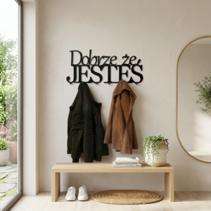 Metalowy Wieszak na ubrania Dobrze że jesteś
