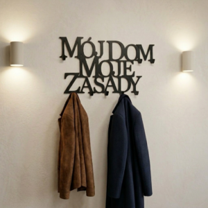 Metalowy Wieszak na ubrania Mój dom moje zasady