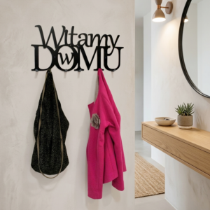 Metalowy Wieszak na ubrania Witamy w domu