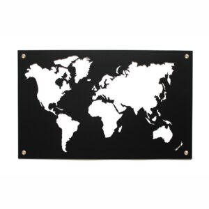 Elegancka Metalowa Dekoracja ścienna mapa świata