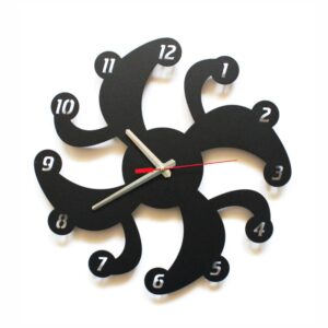 Metalowy czarny Nowoczesny Zegar ścienny śmigło