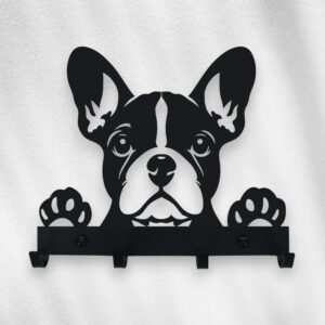 Czarny Wieszak na smycze Buldog Francuski