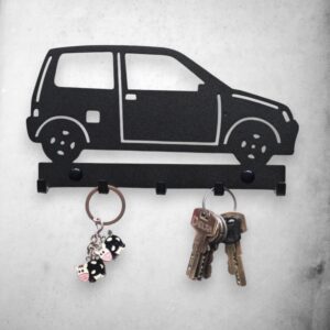 Czarny wieszak ścienny na klucze Fiat Cinquecento