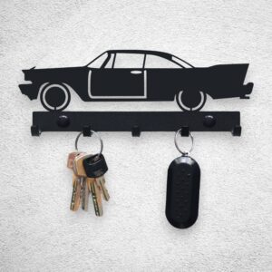 Czarny Metalowy ścienny Wieszak na klucze do przedpokoju Plymouth Fury Christine