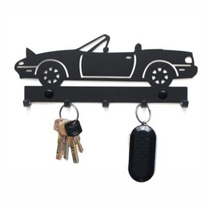 Czarny wieszak ścienny na klucze Mazda MX5
