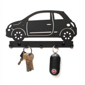 Czarny Metalowy Wieszak na klucze Fiat 500