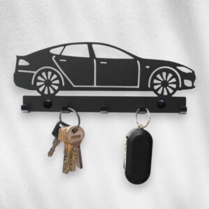 Czarny Metalowy Wieszak na klucze Tesla S
