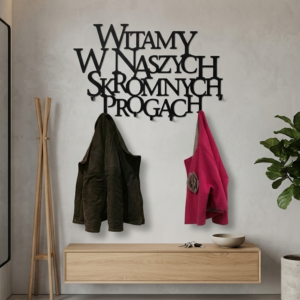 Metalowy Wieszak do przedpokoju witamy w naszych skromnych prograch