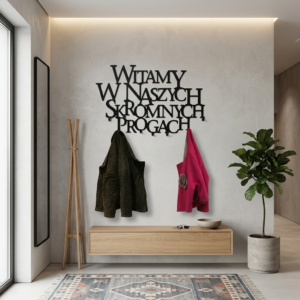 Metalowy Wieszak witamy w naszych skromnych prograch