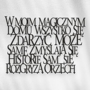 Czarny Wieszak z cytatem Magiczny dom