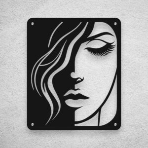 Czarna Nowoczesna metalowa Dekoracja ścienna kobieta