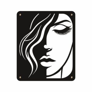 Elegancka Czarna Metalowa dekoracja na ścianę kobieta