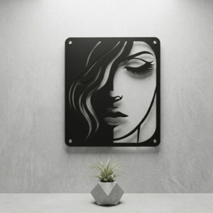 Metalowy obraz dekoracja ścienna kobieta