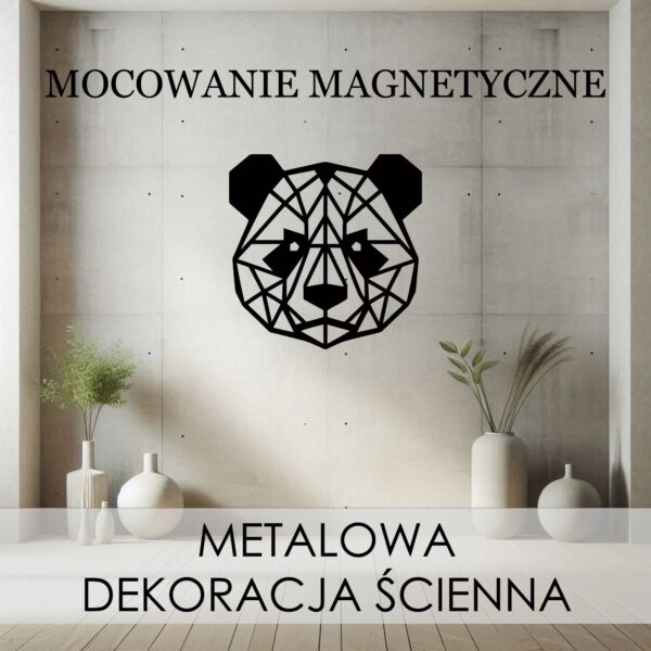 Panda geometryczna metalowa dekoracja ścienna