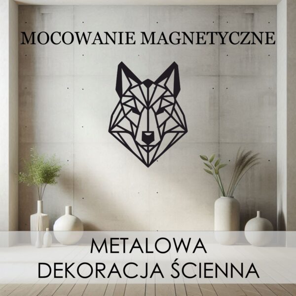 Wilk geometryczny metalowa dekoracja ścienna