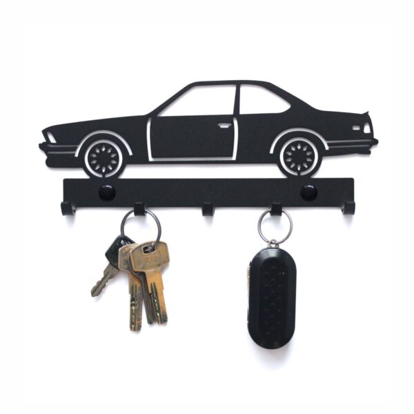 Motoryzacyjny Czarny Wieszak na klucze do przedpokoju BMW E24 Rekin
