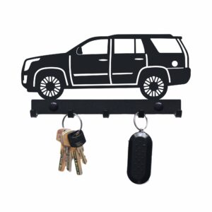 Czarny metalowy Wieszak na klucze Cadillac Escalade Nowoczesny Czarny metalowy Wieszak na ścianę Cadillac Escalade