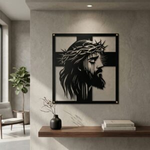 Metalowy obraz Pan Jezus do wystroju wnętrz