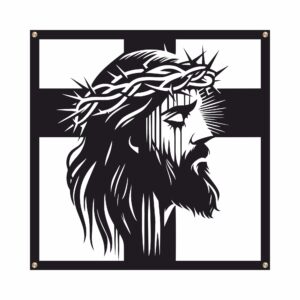 Metalowy obraz ścienny do salonu Pan Jezus