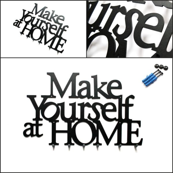 Wieszak z cytatem Make yourself at Home - obrazek 3
