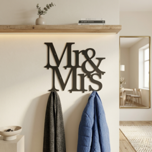 Metalowy Wieszak do przedpokoju Mr & Mrs