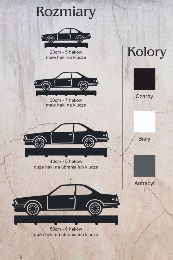 Wieszak na klucze BMW E24 Rekin - obrazek 5