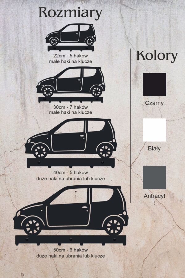 Wieszak na klucze Fiat Seicento - obrazek 5