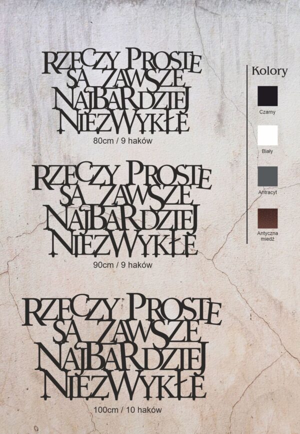 Wieszak z cytatem Rzeczy proste są zawsze najbardziej niezwykłe - obrazek 5