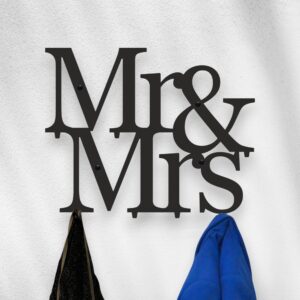 Czarny Wieszak do przedpokoju Mr & Mrs
