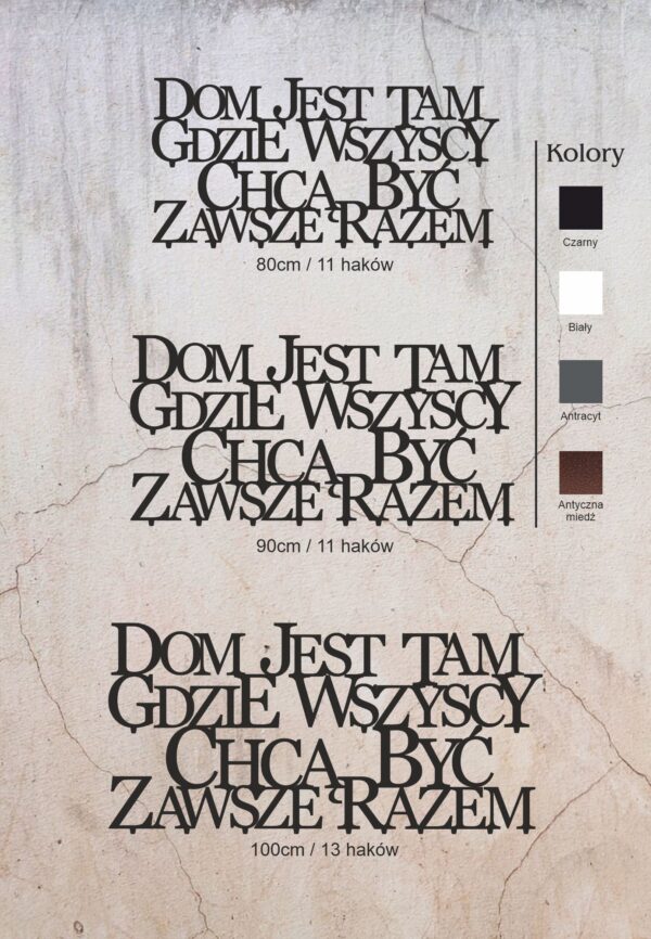 Wieszak z cytatem Dom jest tam gdzie wszyscy chcą być zawsze razem - obrazek 4