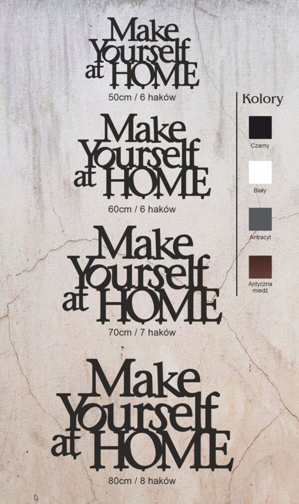 Wieszak z cytatem Make yourself at Home - obrazek 5