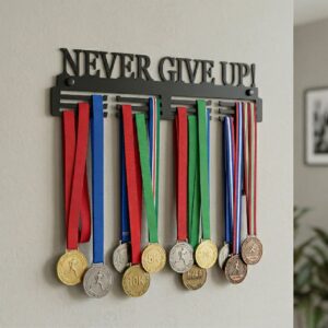 Motywacyjny Wieszak na medale never give up