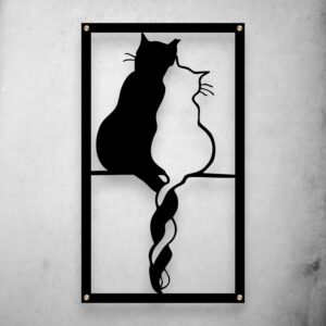 Nowoczesna Dekoracja ścienna Kocia Para